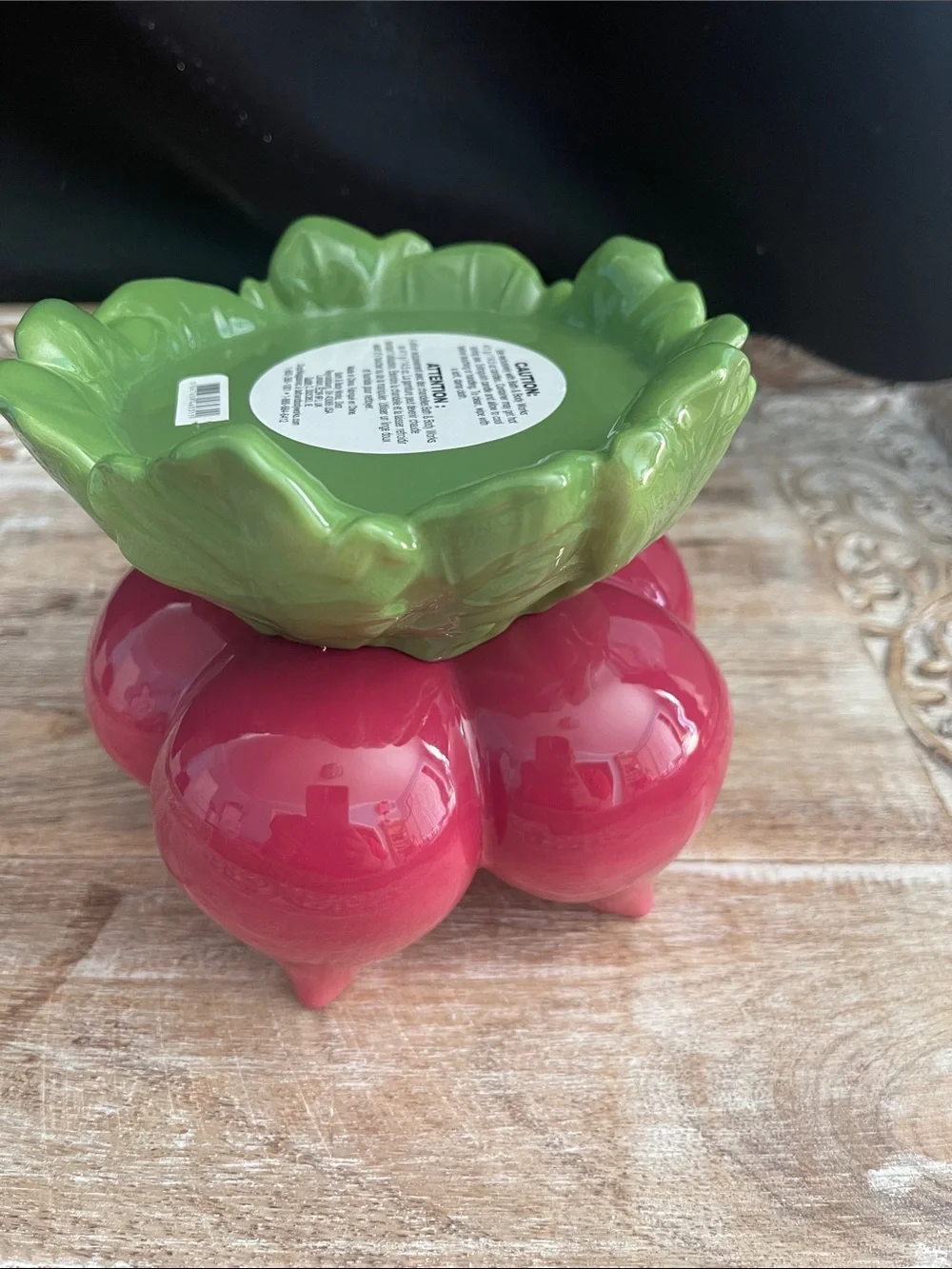 Beet Candle Holder on Pink Decorative Pedestal - Home Accents